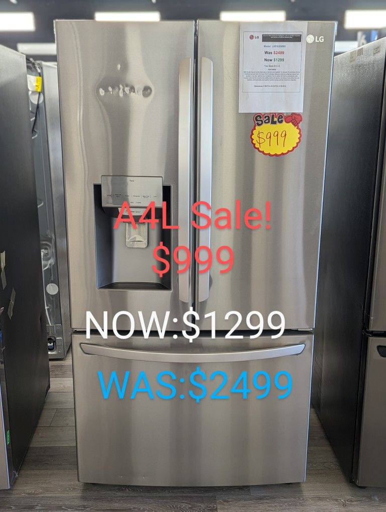 28cu French Door Refrigerator with External Water and Ice Dispenser ...
