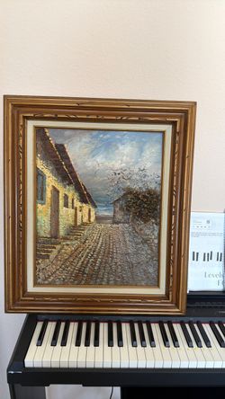 Textured  coastal painting