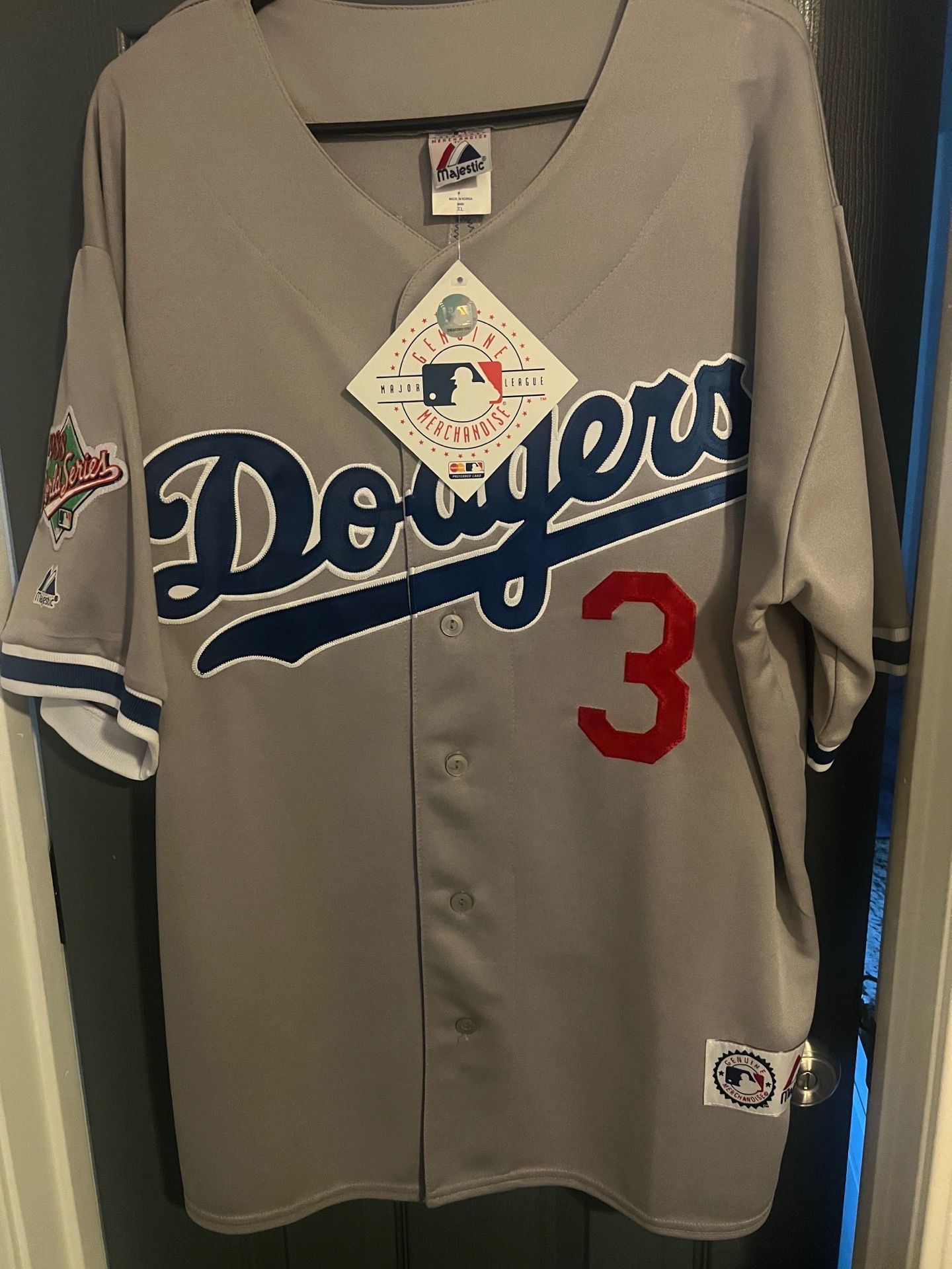 Majestic Dodgers Steve Sax 1988 Jersey