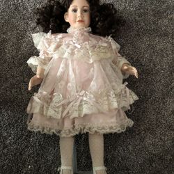 Collector porcelain Doll with stand