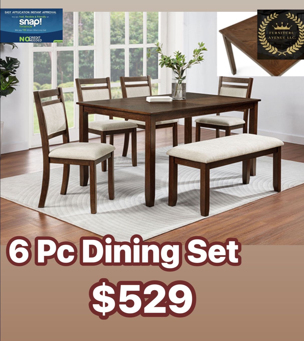 6 Pc Dining Set
