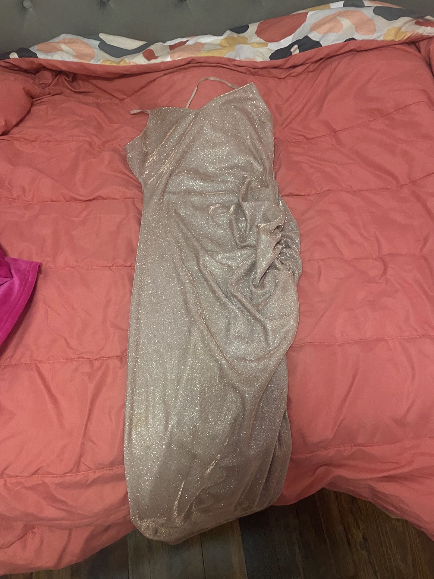 Rose gold glittery dress