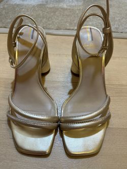 Sam Edelman Kia Block Heel Sandal - Gold - 6.5W