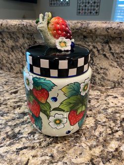 J. McCall Blue Sky Strawberry Canister