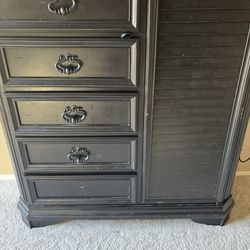 Dark cherry vanity chest TV stand