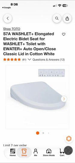 Toto  Washlet bidet spray seatin Cotton