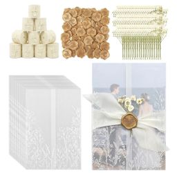Wedding Invitation Kit with Wax Seals and Ribbon