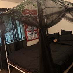 Queen canopy bed frame