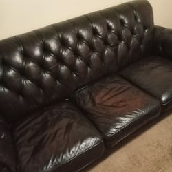 REAL LEATHER COUCH