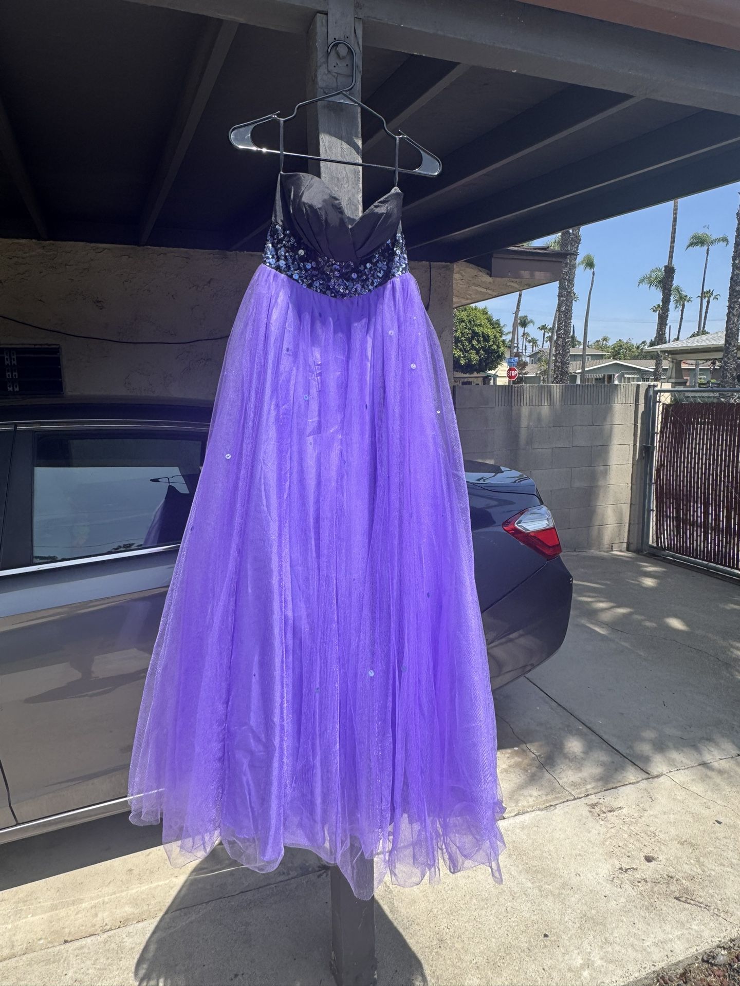 Purple Blue And Black Sequence Prom