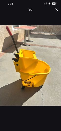 Commercial Mop Bucket and Wringer on Wheels.
