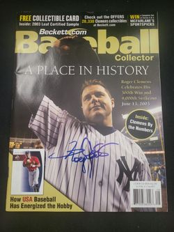 Roger Clemens signed Beckett magazine