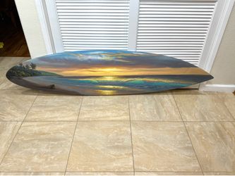 Walfrido Garcia Hawaii Artist original oil on surfboard