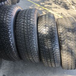 SET OF FOUR TIRES LT 245/75/17 MICHELIN SEMI NEW 95%TREAD LIFE $400 PRICE INCLUDES PROFESIONAL ISTALATION AND TAX