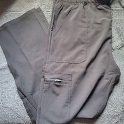 Mens Black Cargo Scrub Pants Large