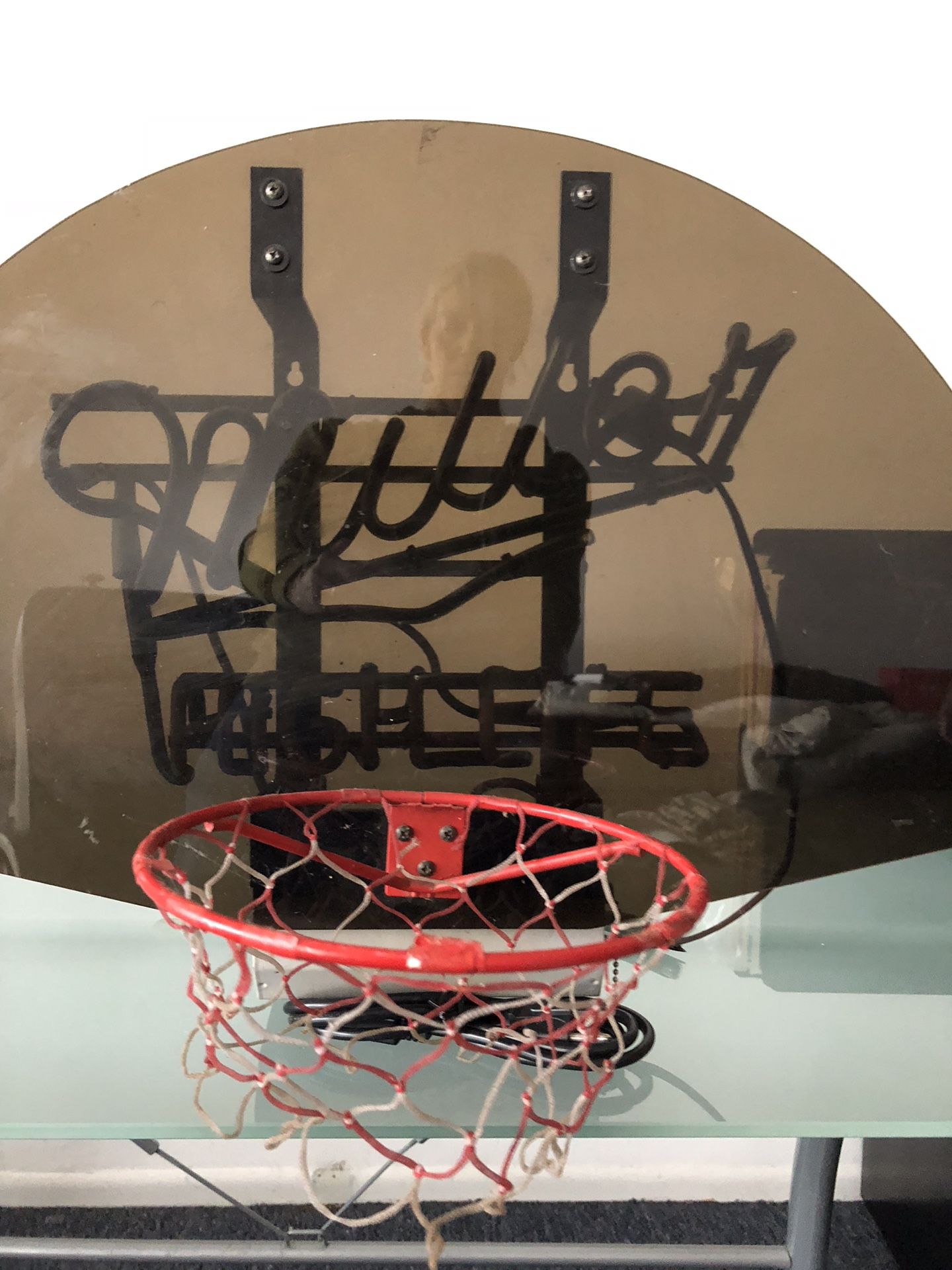 Vintage Miller neon sign with basketball hoop