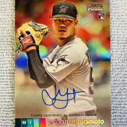 Jordan Yamamoto Miami Marlins 2020 Topps Stadium Club Chrome Gold Rookie Auto Refractor /50