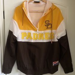 Padres Windbreaker Jacket Hoodie New Era Brown/Gold