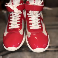 Red Prada high top American cups Size 10