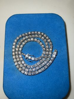 4MM Moissanite Lab Diamond Tennis Chain Necklace 