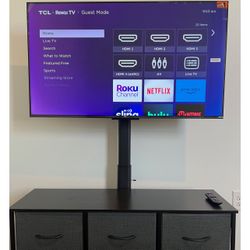 43’ TCL Roku Smart TV + Remote +  With Fiber Glass Stand