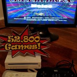 Nintendo Wii with 52,800 Games, Remote, Classic Controller Pro - Super SNES Sega Genesis N64 64 Gameboy GameCube Atari