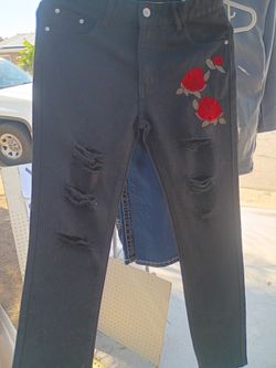 Ripped Y14 Blk/Rose Jean