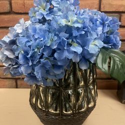 Faux Hydrangea In Vase
