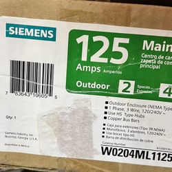 125 Amp  Siemens Main lug Outdoor Service Box (NIB)
