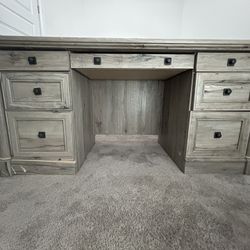 Executive  desk - beige wood