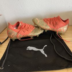 Puma Future Z 2.4 Neymar Jr FG/AG Soccer Cleats (Fiery Coral/Gold)