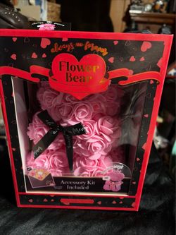 Always and forever pink flower bear