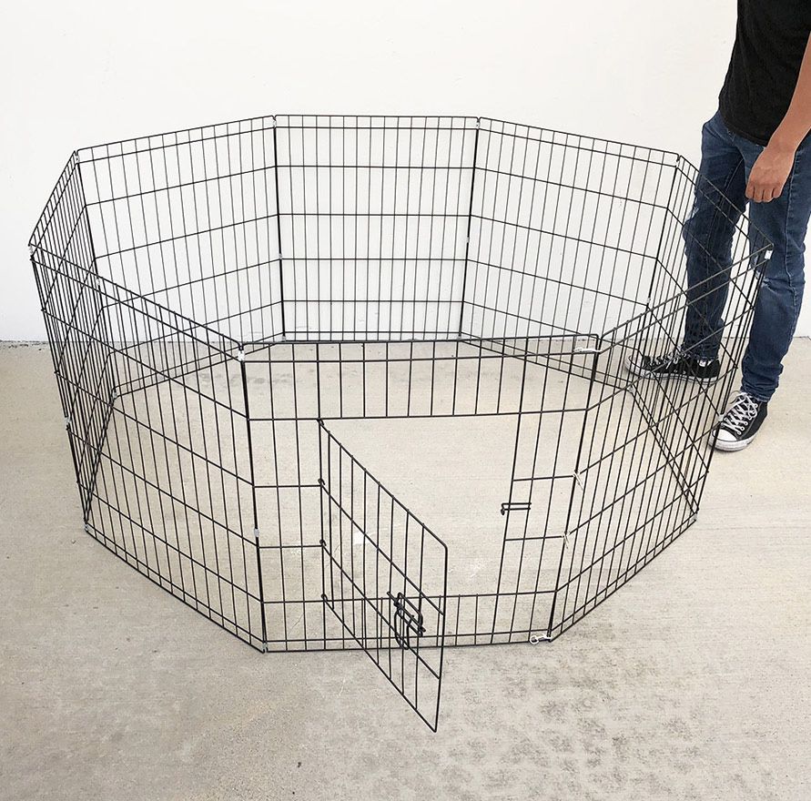 (Brand New) $36 Foldable 30” Tall x 24” Wide x 8-Panel Pet Playpen Dog Crate Metal Fence Exercise Cage Play Pen 