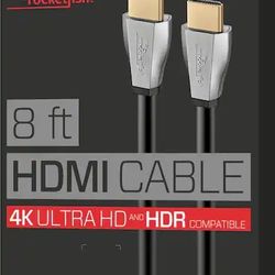 HDMI Cable - Rocketfish 8' 4K UltraHD/HDR In-Wall Rated Cable