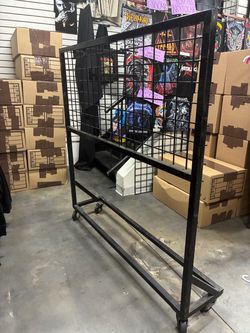 Gridwall grid wall rack with wheels retail fixture