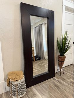 Large Wood Standing Mirror