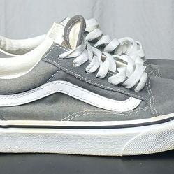Vans Off The Wall Sneakers Shoes Gray 500714 Lace Up Low Top Boys 4 Women's 5.5