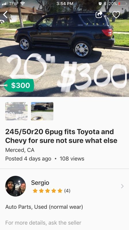 20s 6 Lug Chevy Toyota S For In Merced Ca Offerup 20s 6 Lug Chevy Toyota S Merced