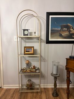 Etagere with glass shelves