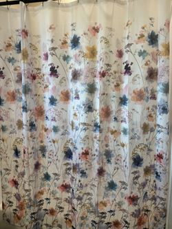 Shower Curtain, Shower, Rod, Shower Liner And Curtain Hangers