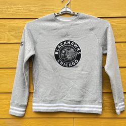 Chicago Blackhawks Sweatshirt Mens Medium Gray  Hockey NHL Pullover
