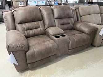 Stoneland Fossil or Chocolate Loveseat Manual Reclining