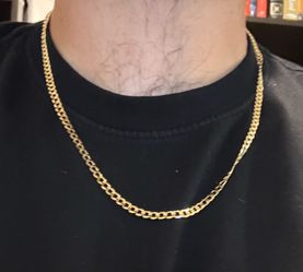 14K Solid Gold Cuban Link Chain 22” 4mm 9.1g Italy