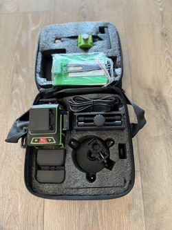 New Green Beam Laser Level Cross Line Tool with Case and Mount