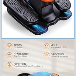 Under Desk Elliptical Machine, Electric Ellipse Leg Exerciser While Sitting for Seniors, Quiet Portable Elliptical Machine with 12 Adjustable Speeds, 