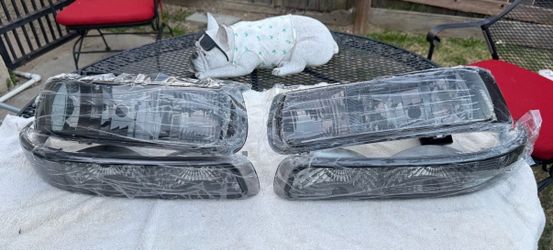 00-06 Chevy Tahoe Smoke Clear Reflector Headlights Parking Lights
