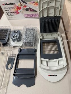 Mueller Pro-Series All-in-One, 12 Blade Mandoline Slicer for Kitchen Spiralizer, Food Chopper, Vegetable Slicer, Cutter, Dicer, Grater, Kitchen Gadget