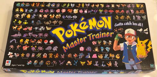 Vintage Pokemon Master Trainer Board Game Hasbro 100% Complete 1999 Rare