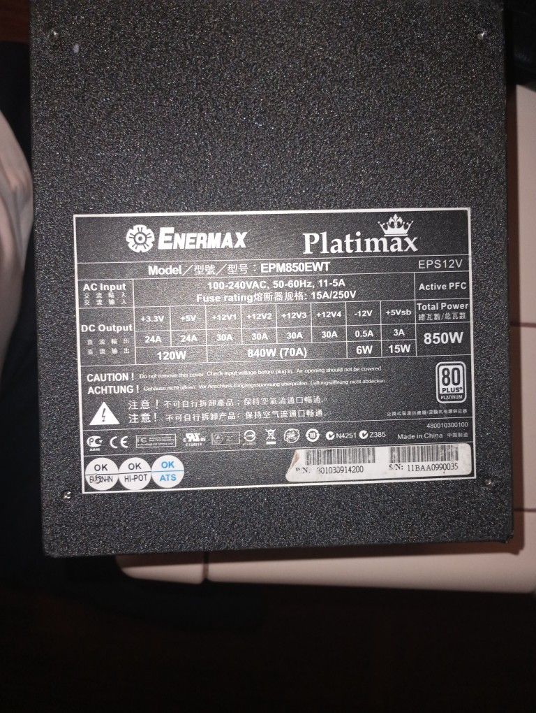 Emerax Platimax 850W Psu-platinumrated Modular