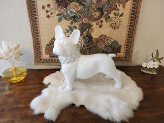 White Ceramic French Bulldog